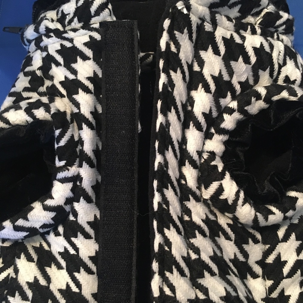 Herringbone Pet Coat with Rhinestone B/W NWOT - Picture 2 of 8